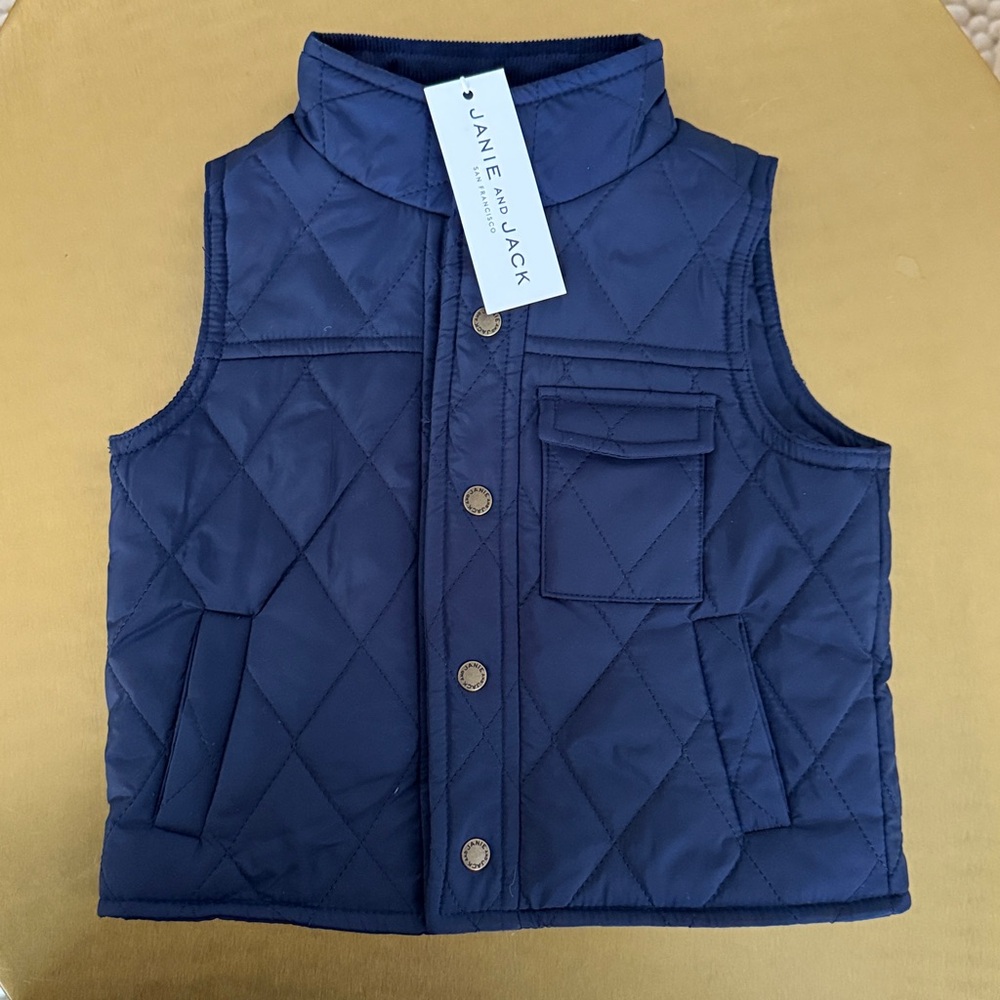 Janie and Jack NWT Blue Quilted Vest for Kids